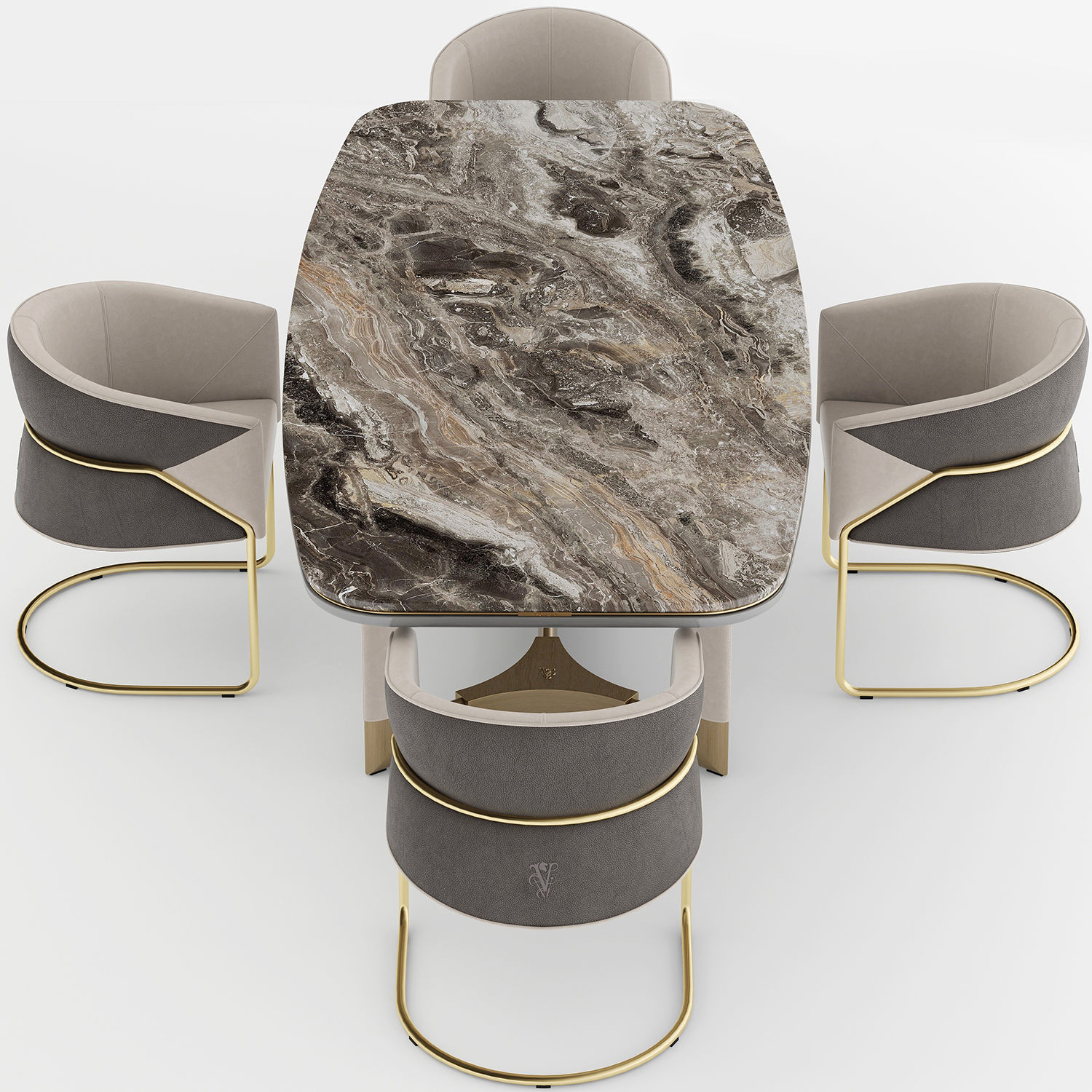 Visionnaire Morgan Mythica Dining Set 3D model_2