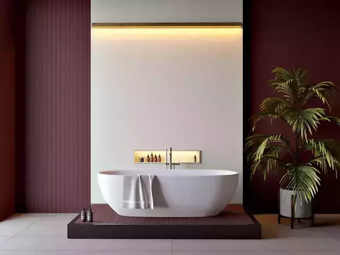 Minimal Bathroom Scene Made