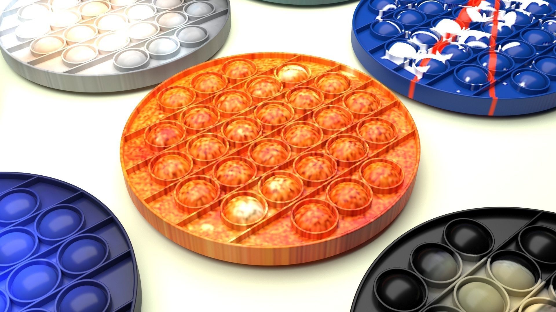 Space Pop It Fidget Toys Set 3D model_27