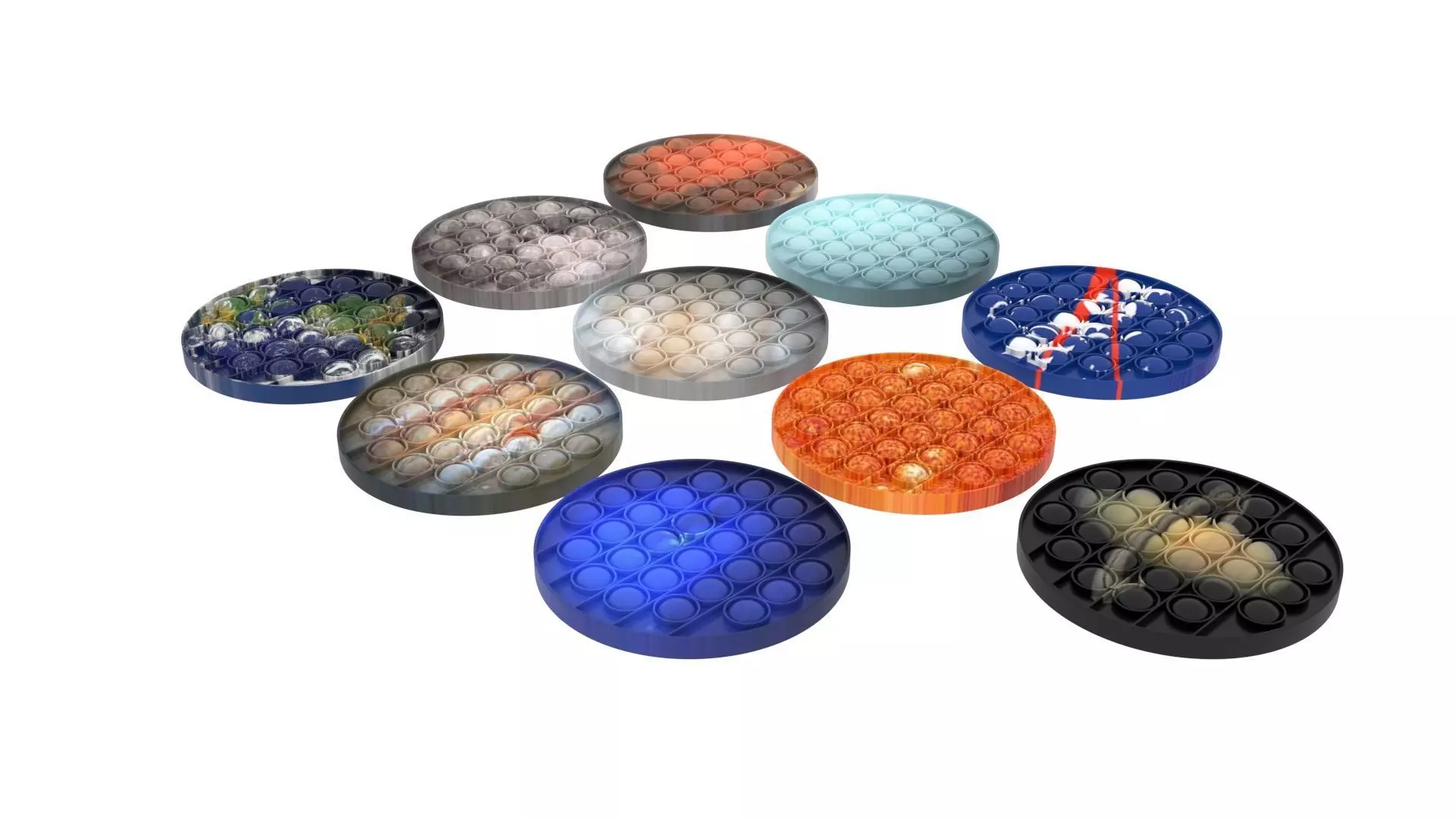 Space Pop It Fidget Toys Set 3D model_0