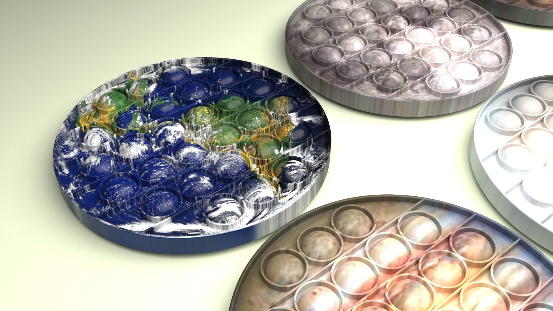 Space Pop It Fidget Toys Set 3D model_30