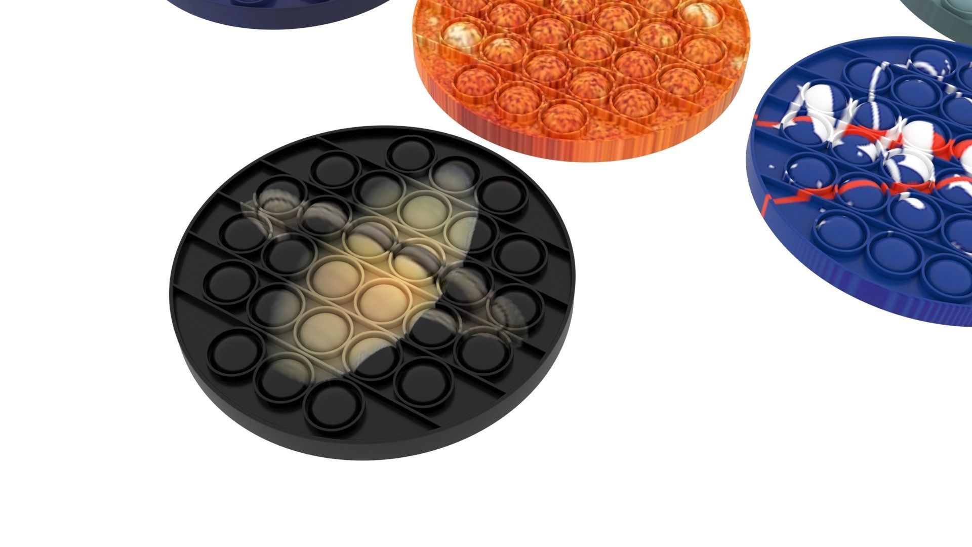 Space Pop It Fidget Toys Set 3D model_11