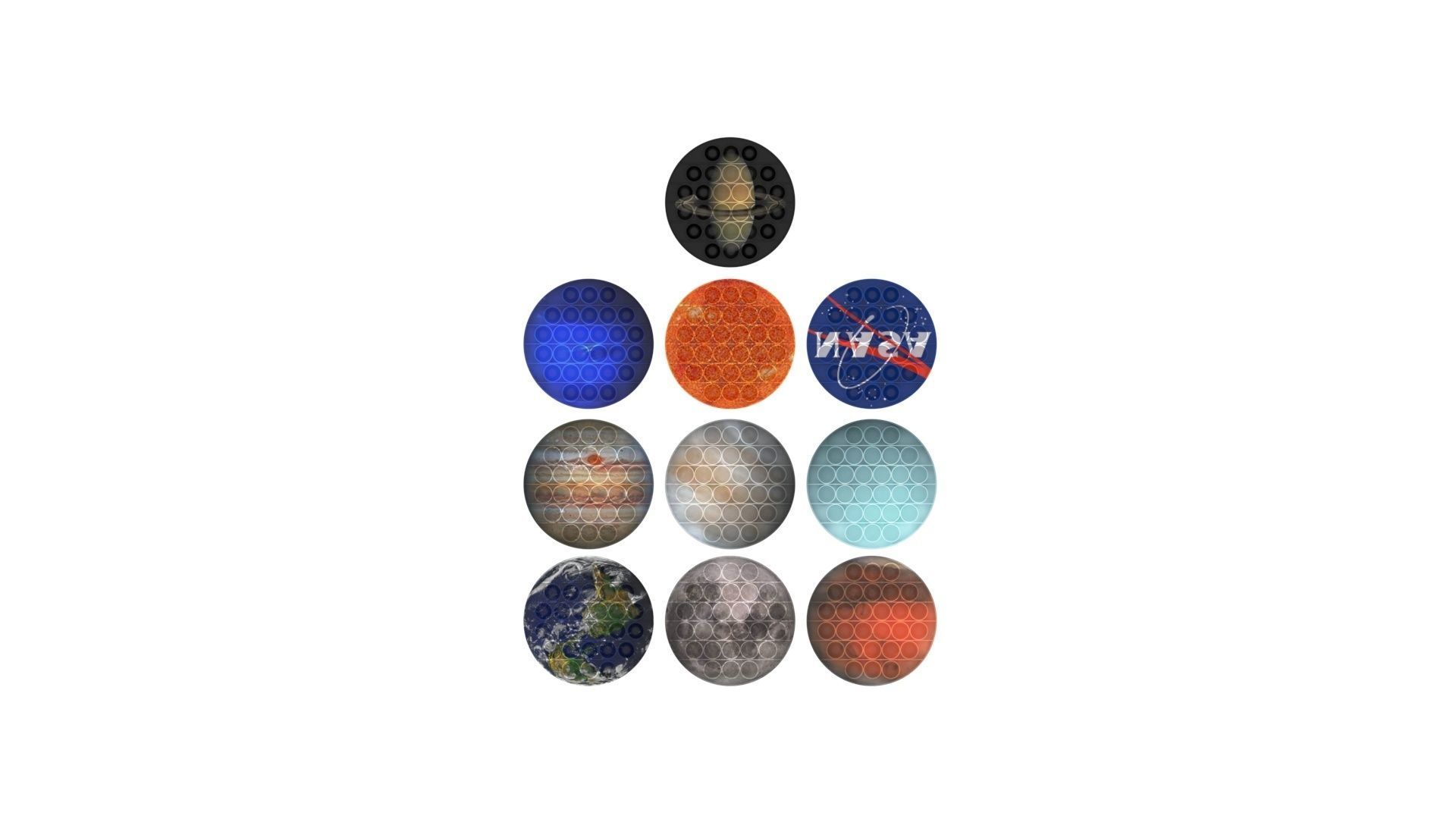 Space Pop It Fidget Toys Set 3D model_13