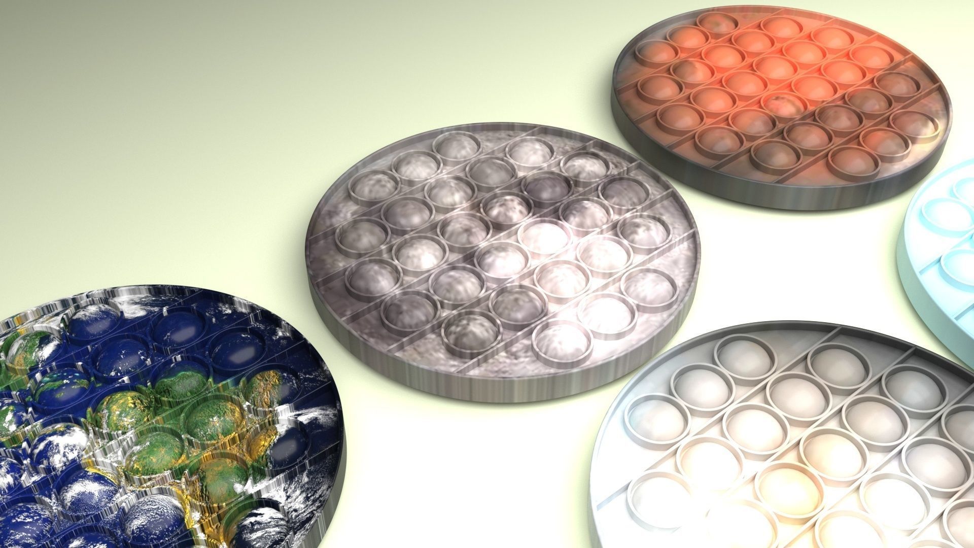 Space Pop It Fidget Toys Set 3D model_31