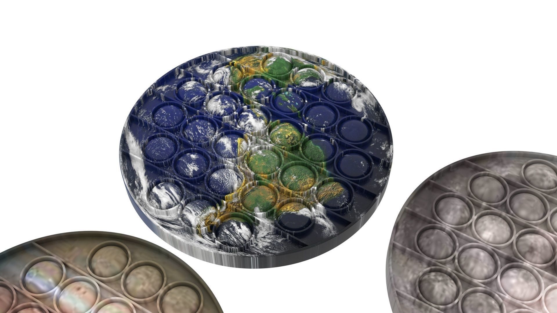 Space Pop It Fidget Toys Set 3D model_8