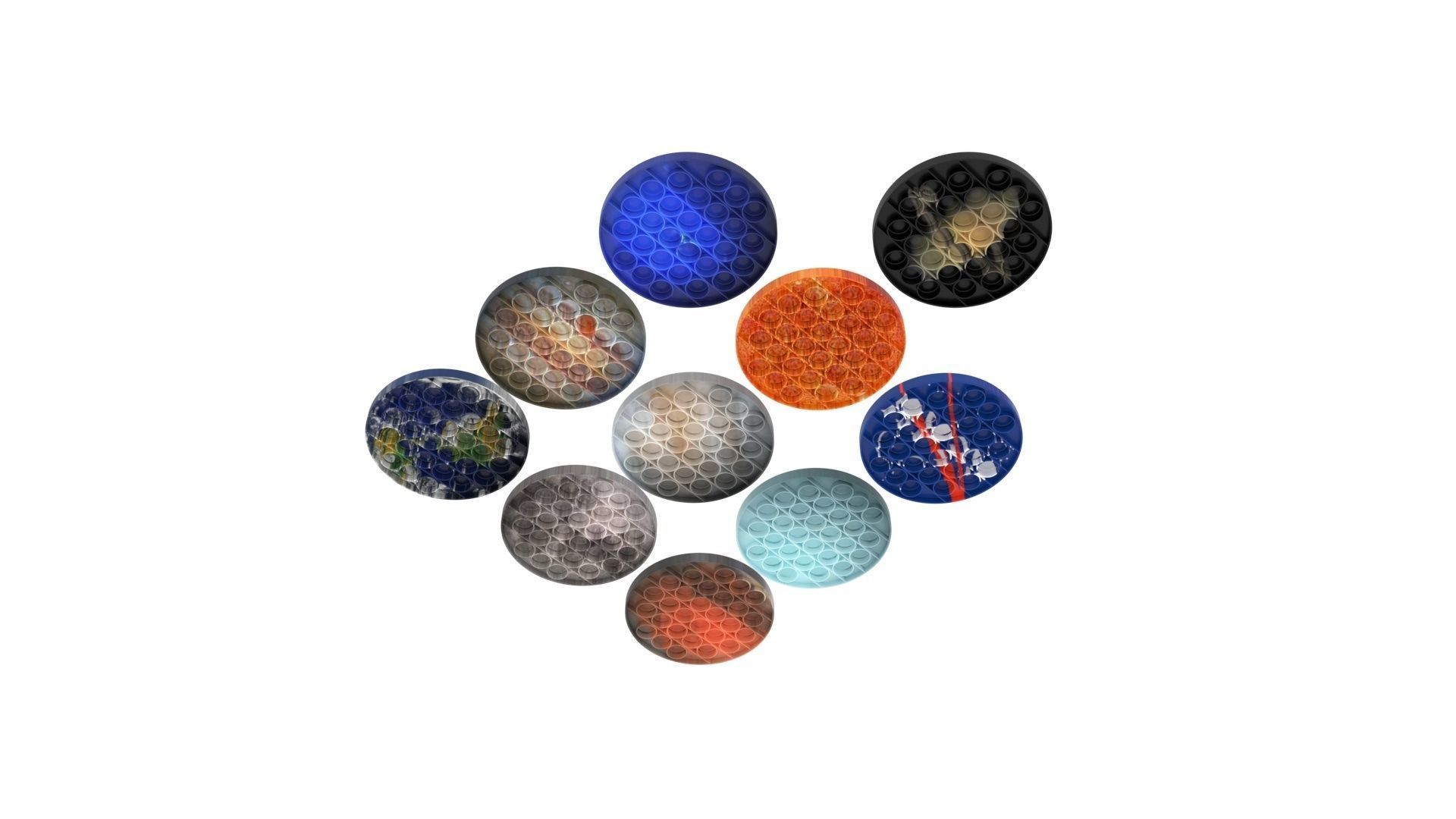 Space Pop It Fidget Toys Set 3D model_4