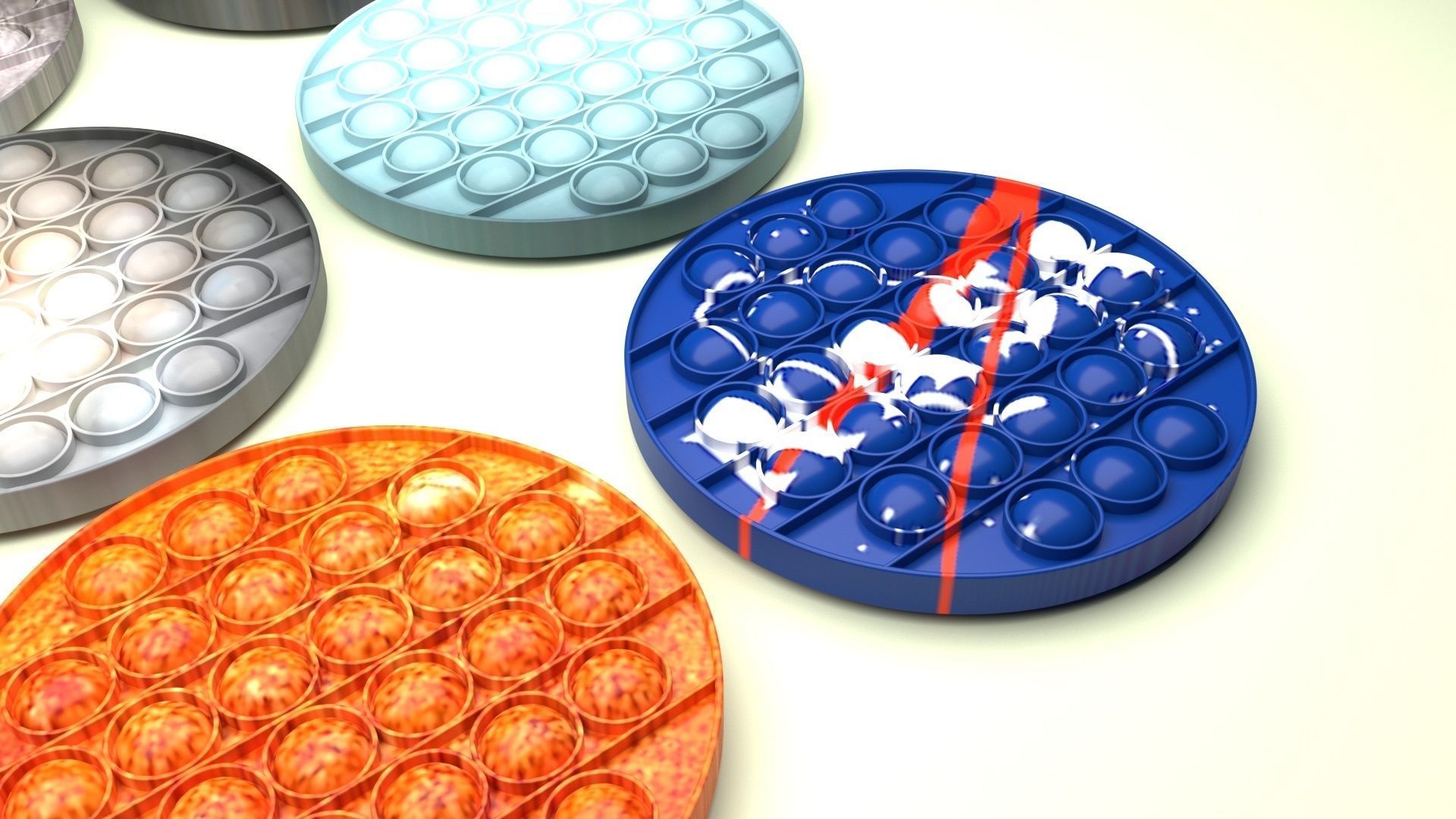 Space Pop It Fidget Toys Set 3D model_28