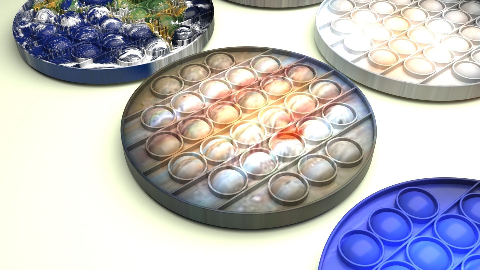 Space Pop It Fidget Toys Set 3D model_32