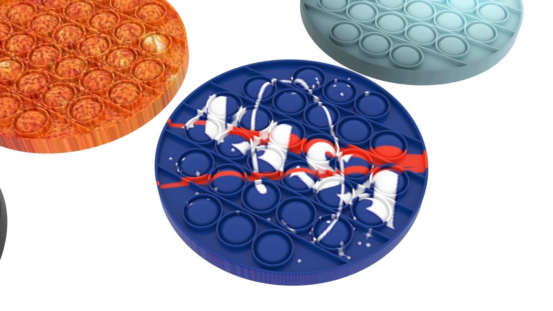 Space Pop It Fidget Toys Set 3D model_7