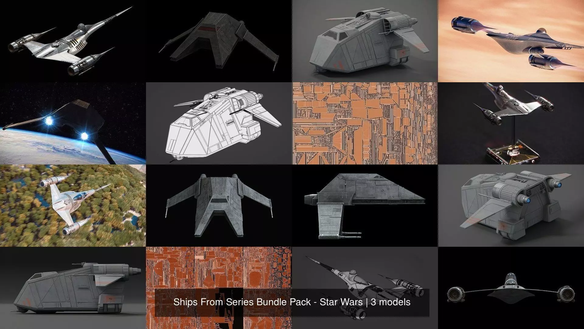 Ships From Series Bundle Pack - Star Wars 3D Model Collection_1