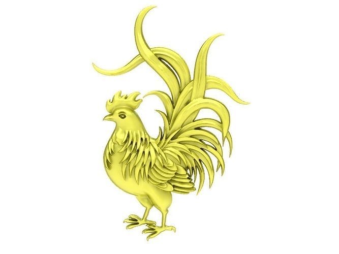 zodiac rooster for pendant jewelry 3979 3D print model