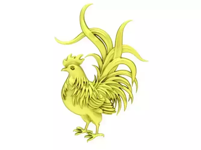 zodiac rooster for pendant jewelry 3979 3D print model
