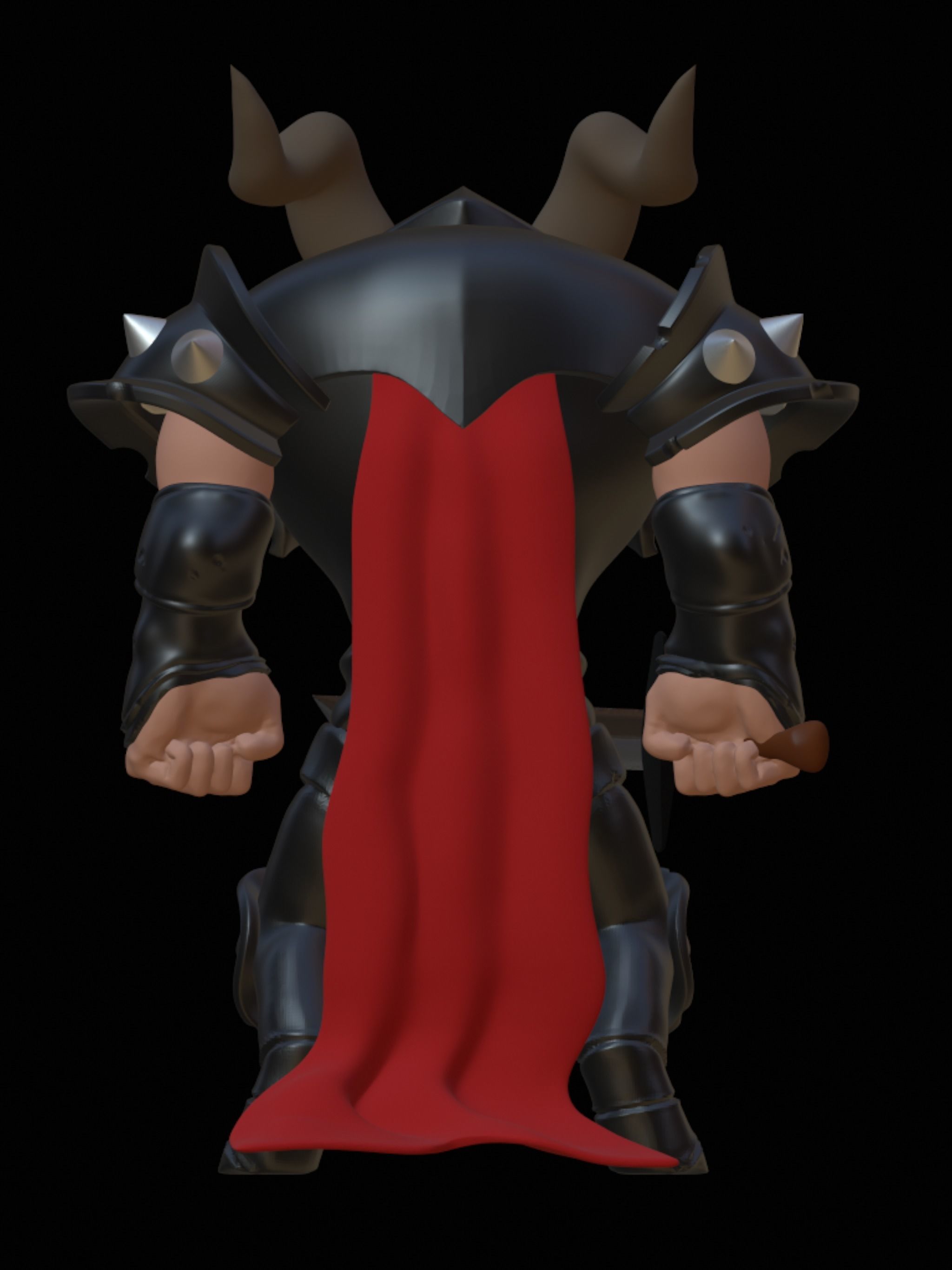 Stylilzed Knight with cape and sword 3D print model_2