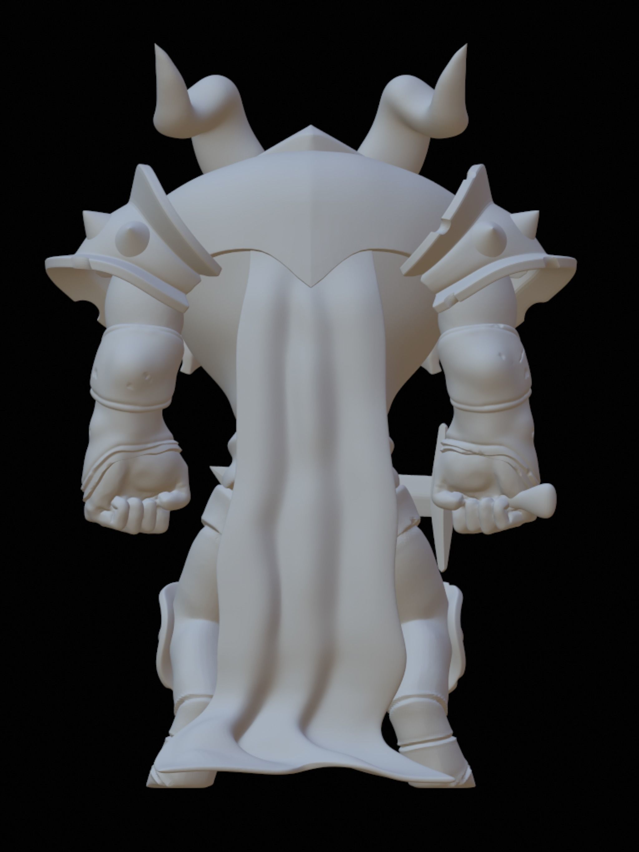 Stylilzed Knight with cape and sword 3D print model_3