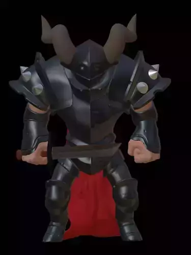 Stylilzed Knight with cape and sword 3D print model