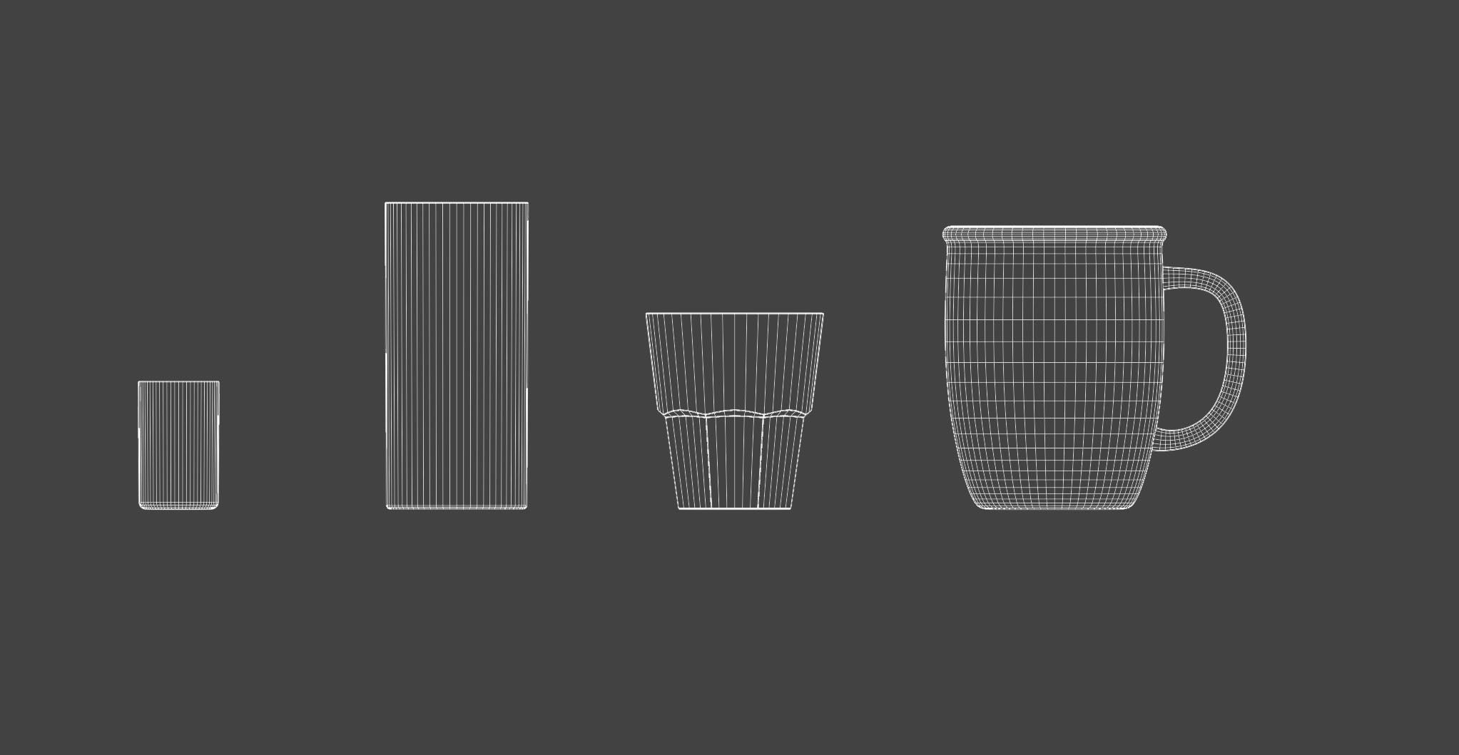 24 Pieces  Wine and Cocktail Glasses Set 3D model_7