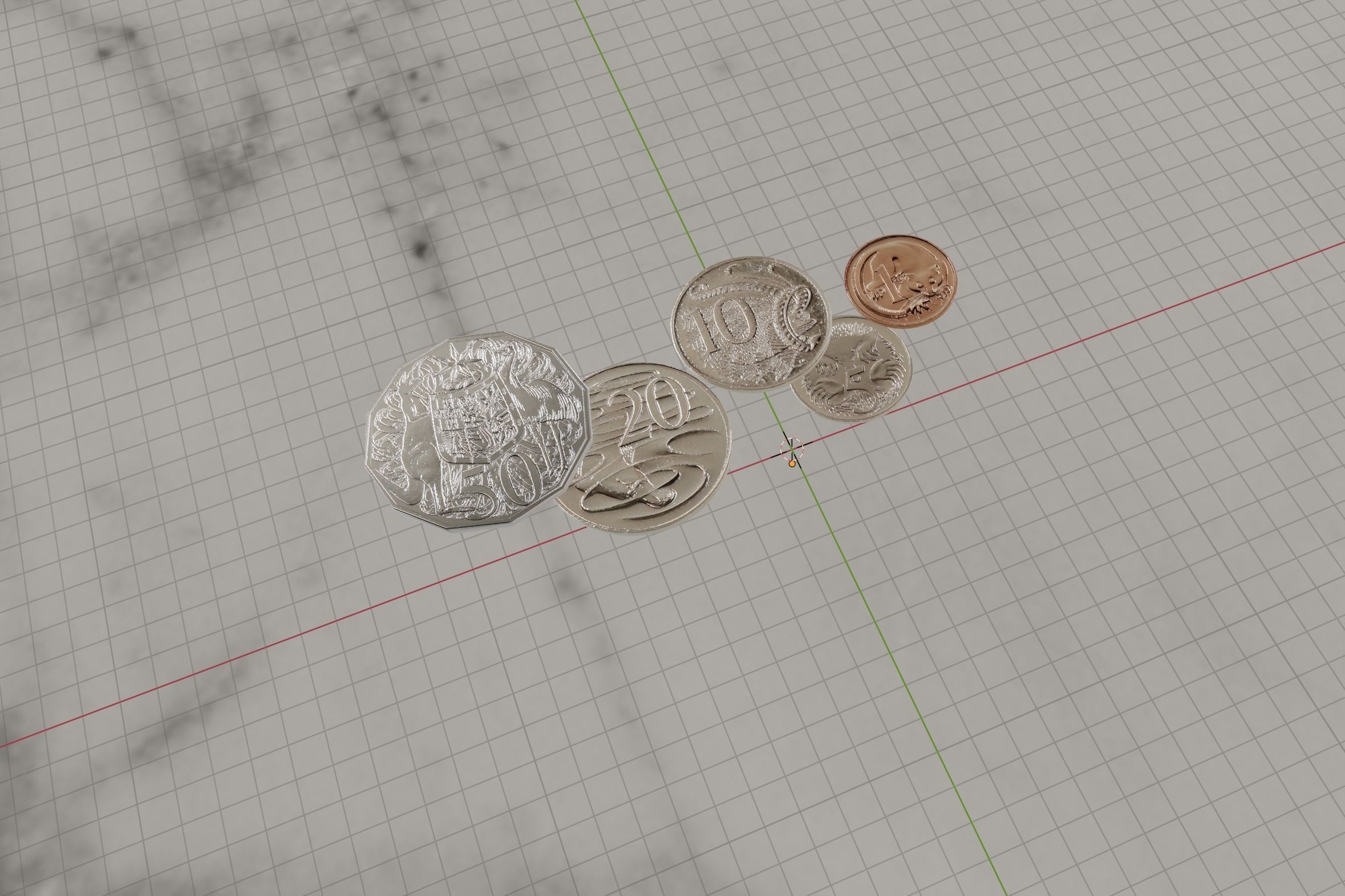Australian Coin Collection All AUD Coins Low-poly 3D model_5