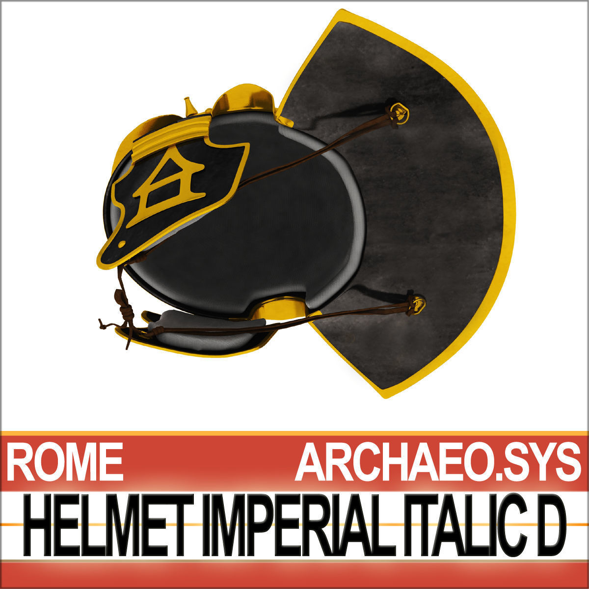 Roman Helmet Imperial Italic D Mainz 3D model_7