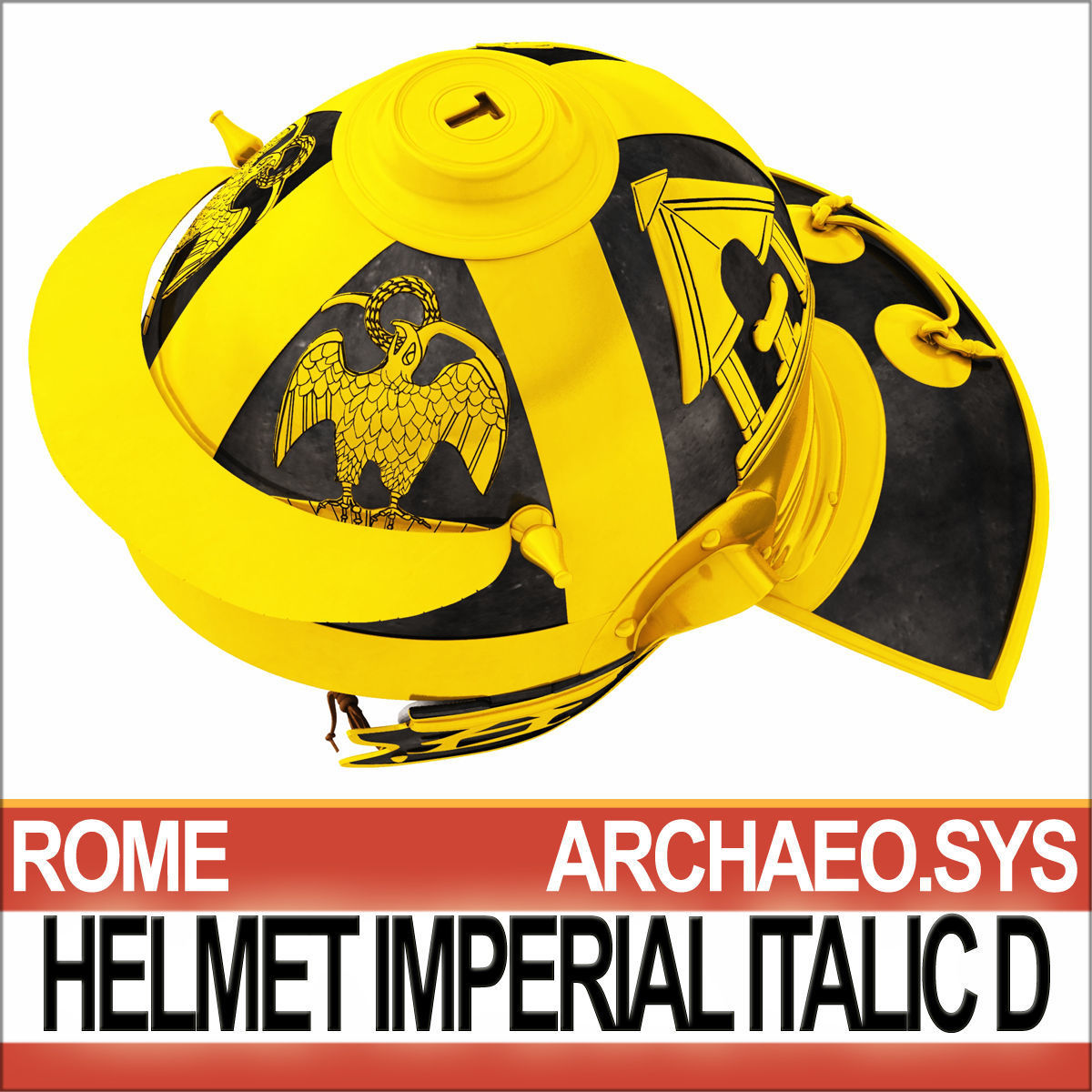 Roman Helmet Imperial Italic D Mainz 3D model_6