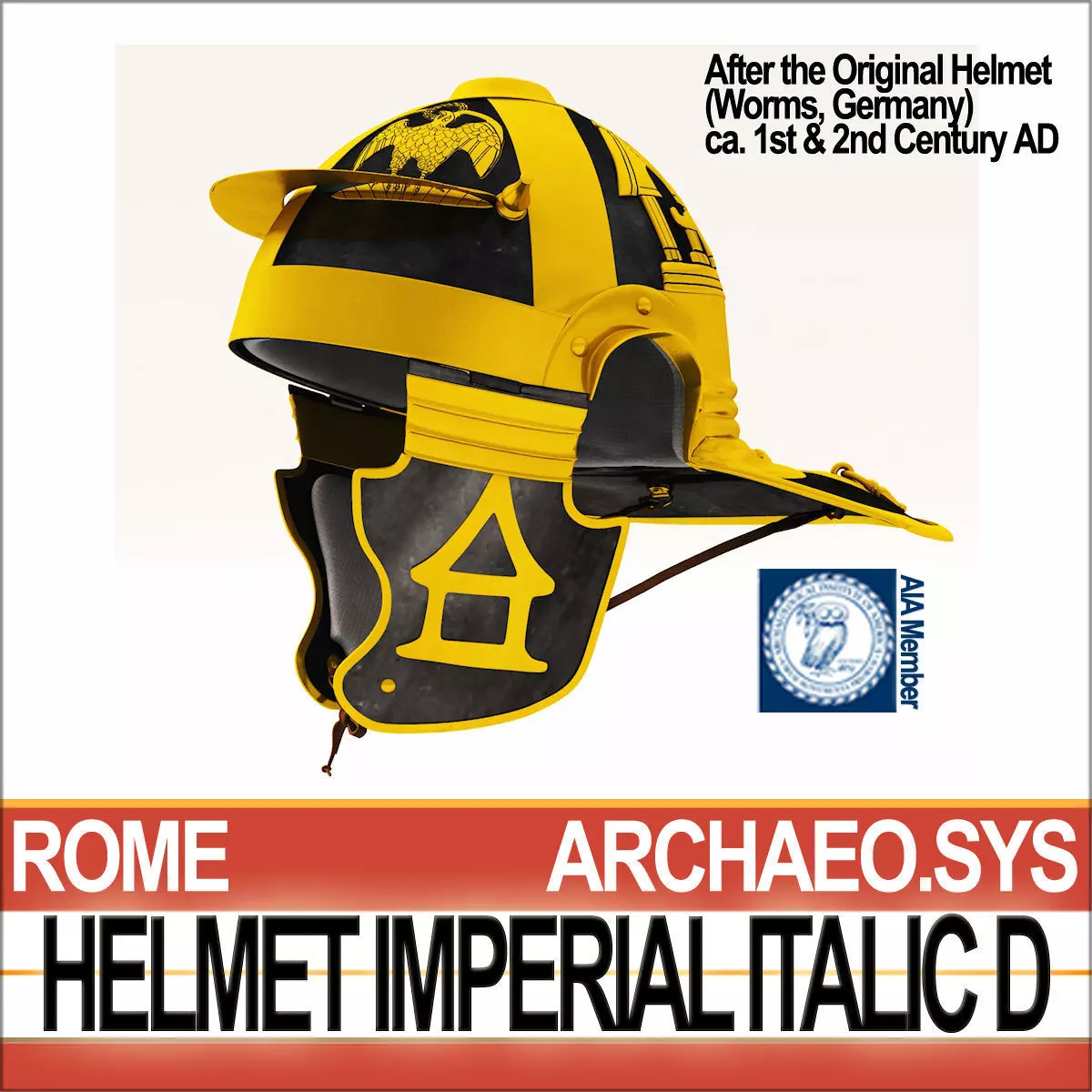 Roman Helmet Imperial Italic D Mainz 3D model_0