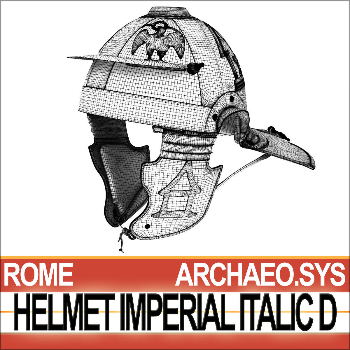Roman Helmet Imperial Italic D Mainz 3D model_8