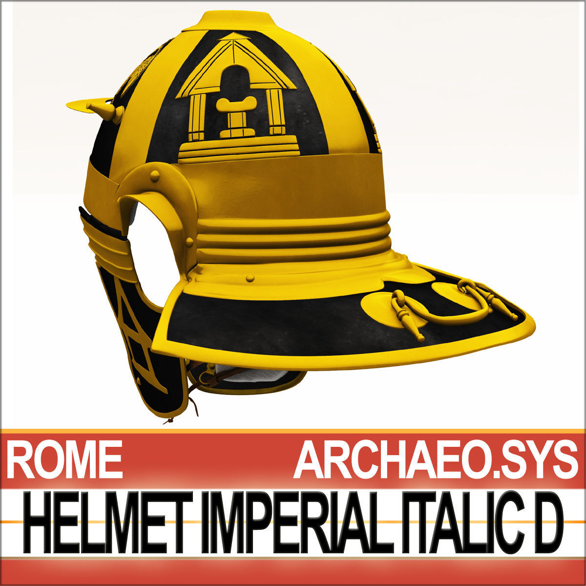 Roman Helmet Imperial Italic D Mainz 3D model_5