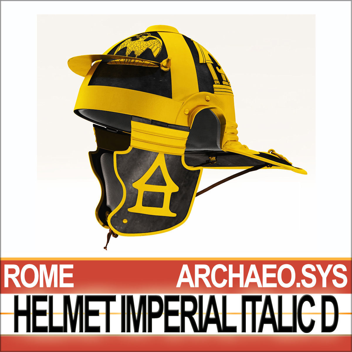 Roman Helmet Imperial Italic D Mainz 3D model_1