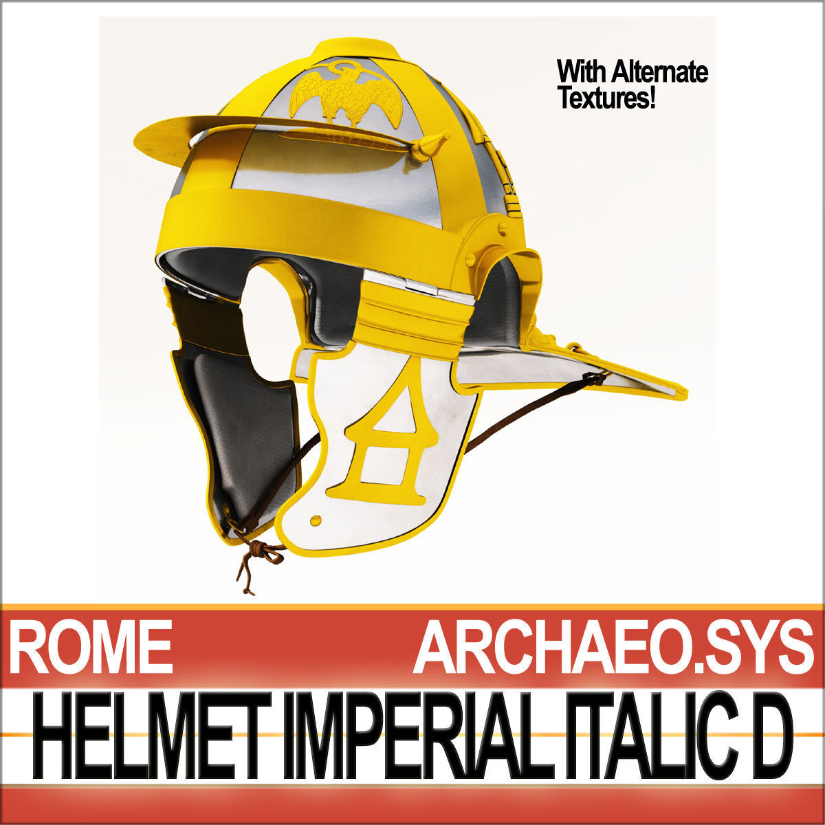 Roman Helmet Imperial Italic D Mainz 3D model_2