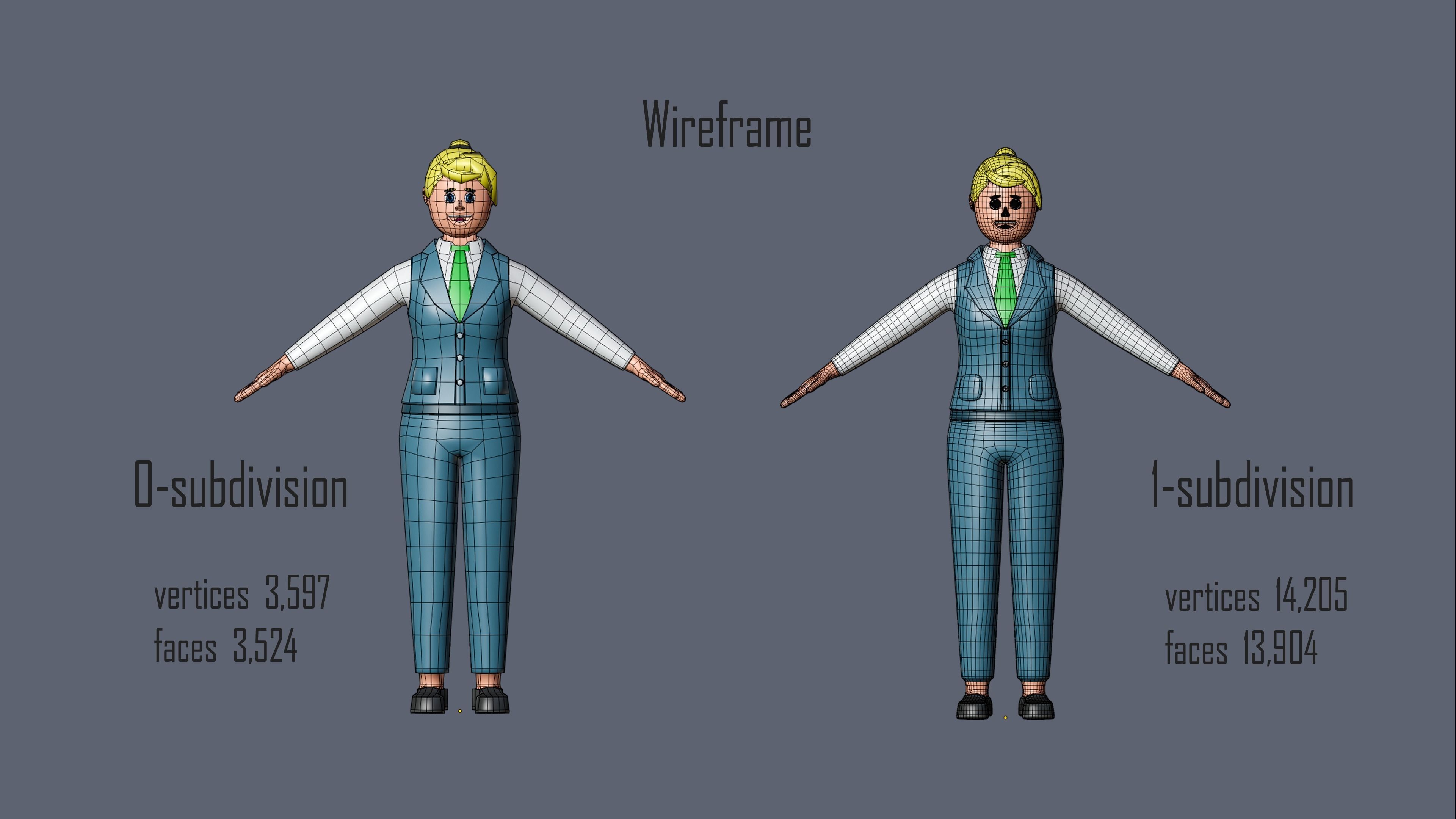 Cartoon characters 1 03 professions Low-poly 3D model_11