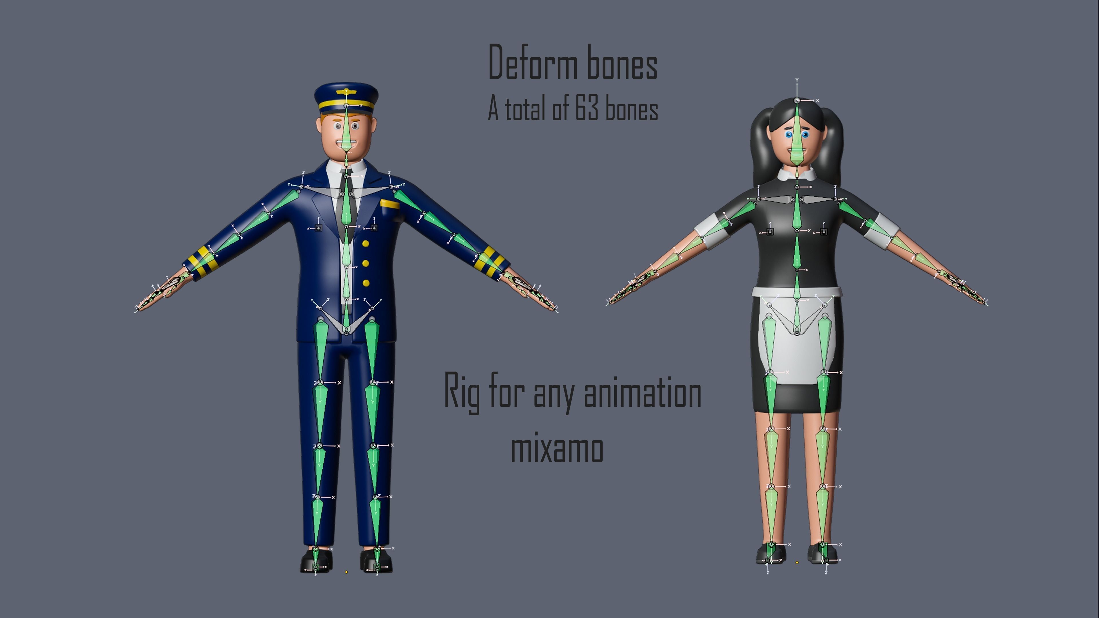 Cartoon characters 1 03 professions Low-poly 3D model_13