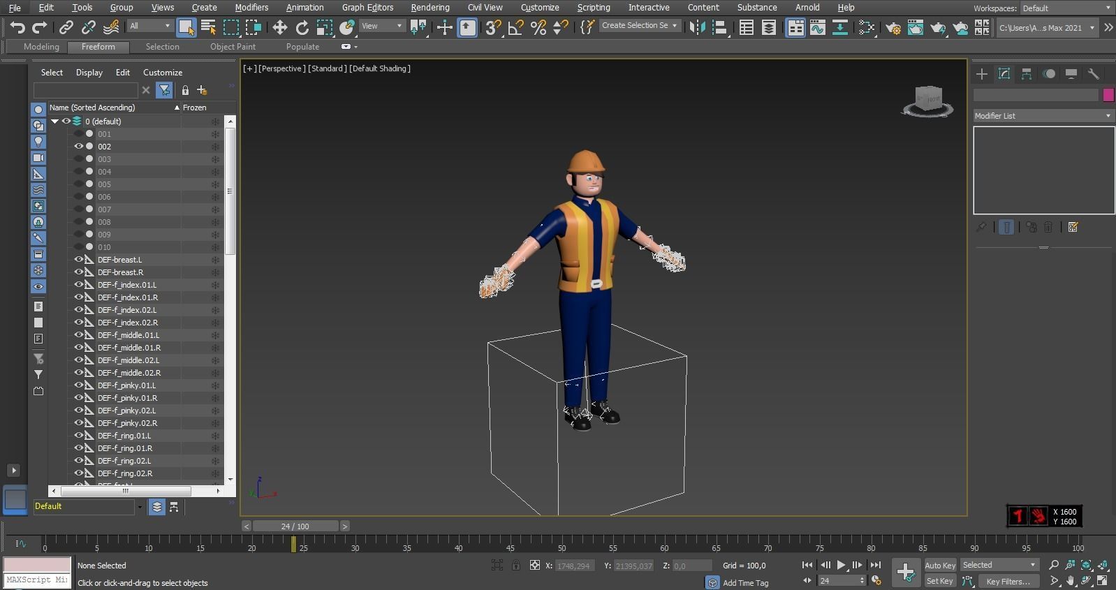 Cartoon characters 1 03 professions Low-poly 3D model_14