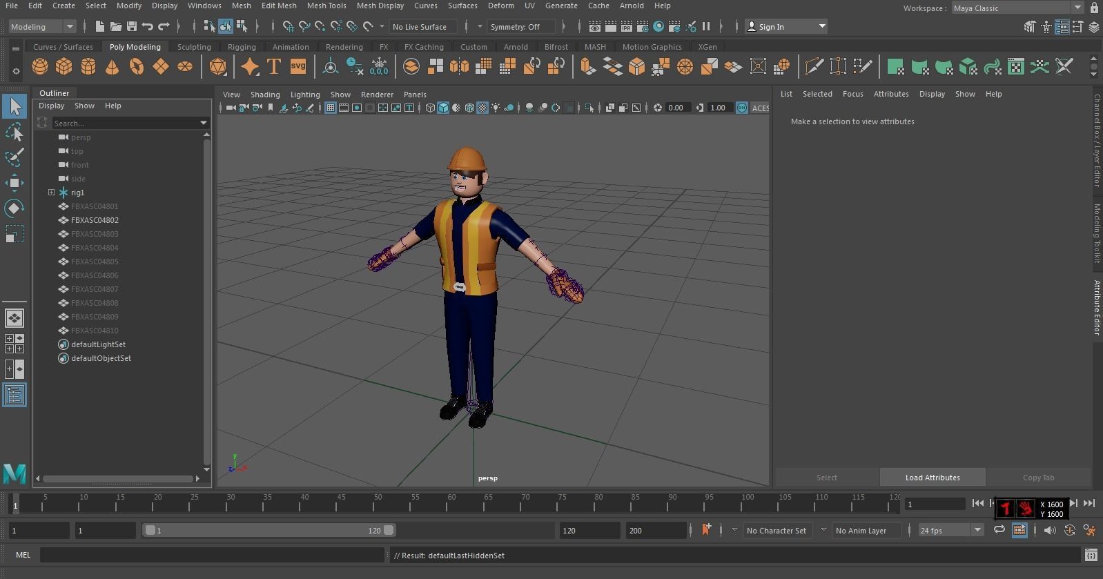 Cartoon characters 1 03 professions Low-poly 3D model_16
