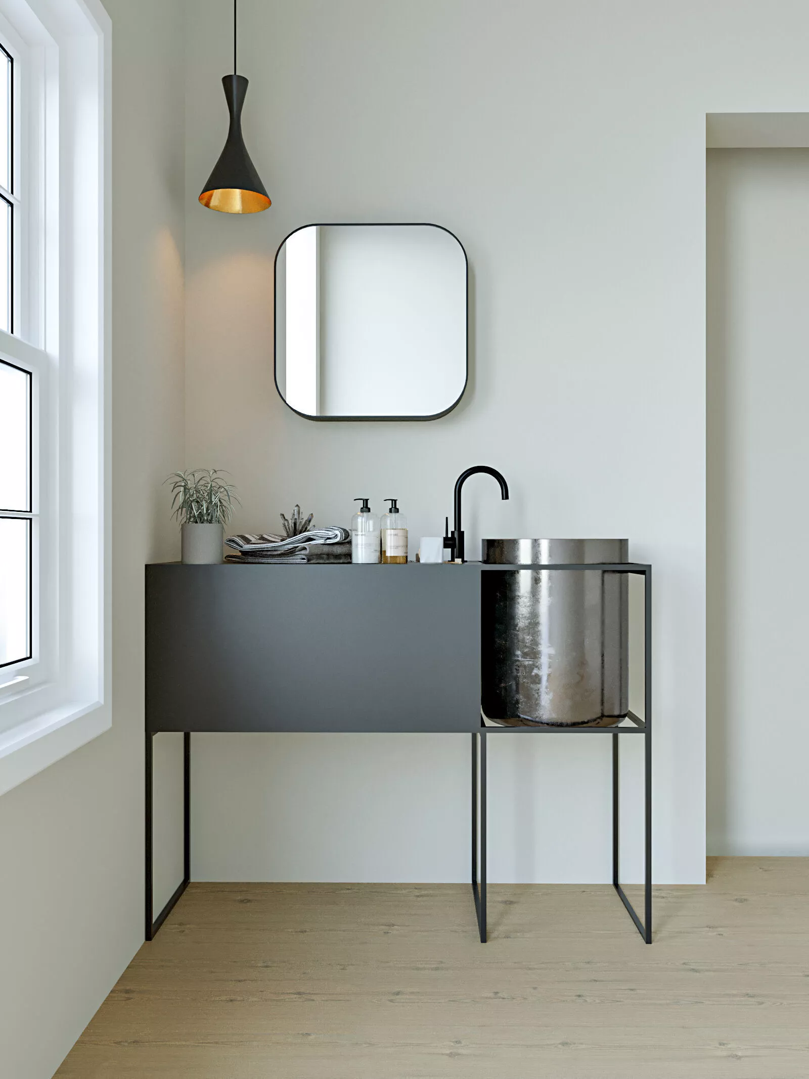 Minimal Bathroom Scene in 3Ds Max 3D model