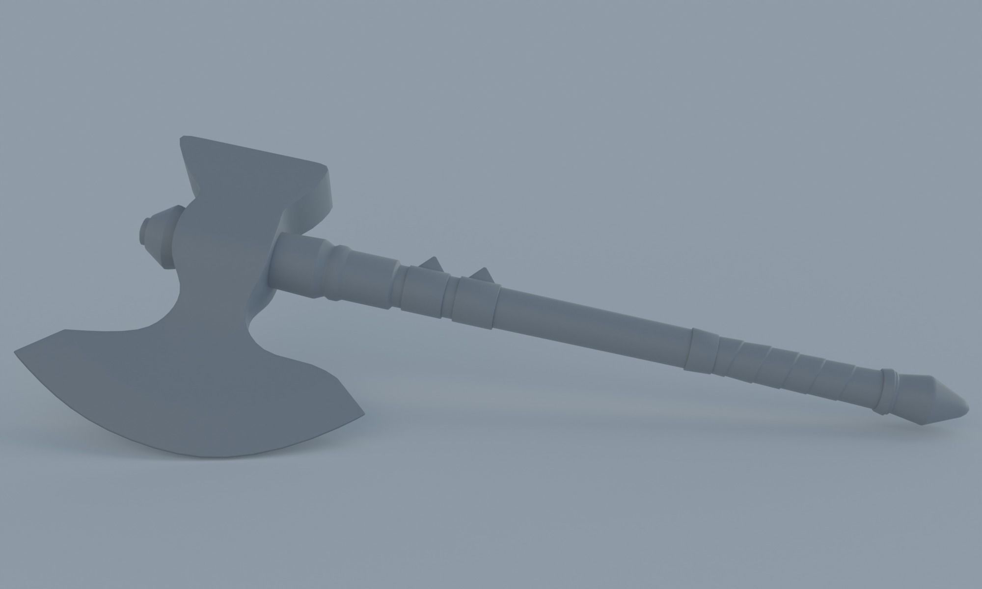 Golden axe hammer battle weapon low poly PBR 3D model Low-poly 3D model_16