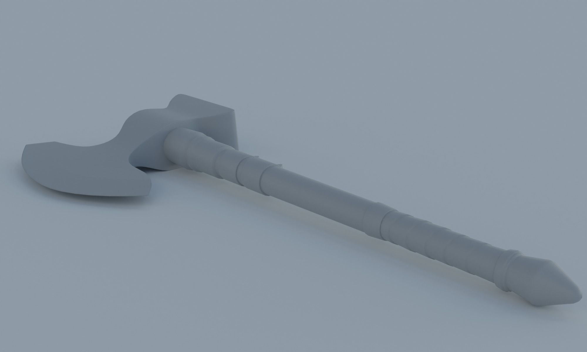 Golden axe hammer battle weapon low poly PBR 3D model Low-poly 3D model_18