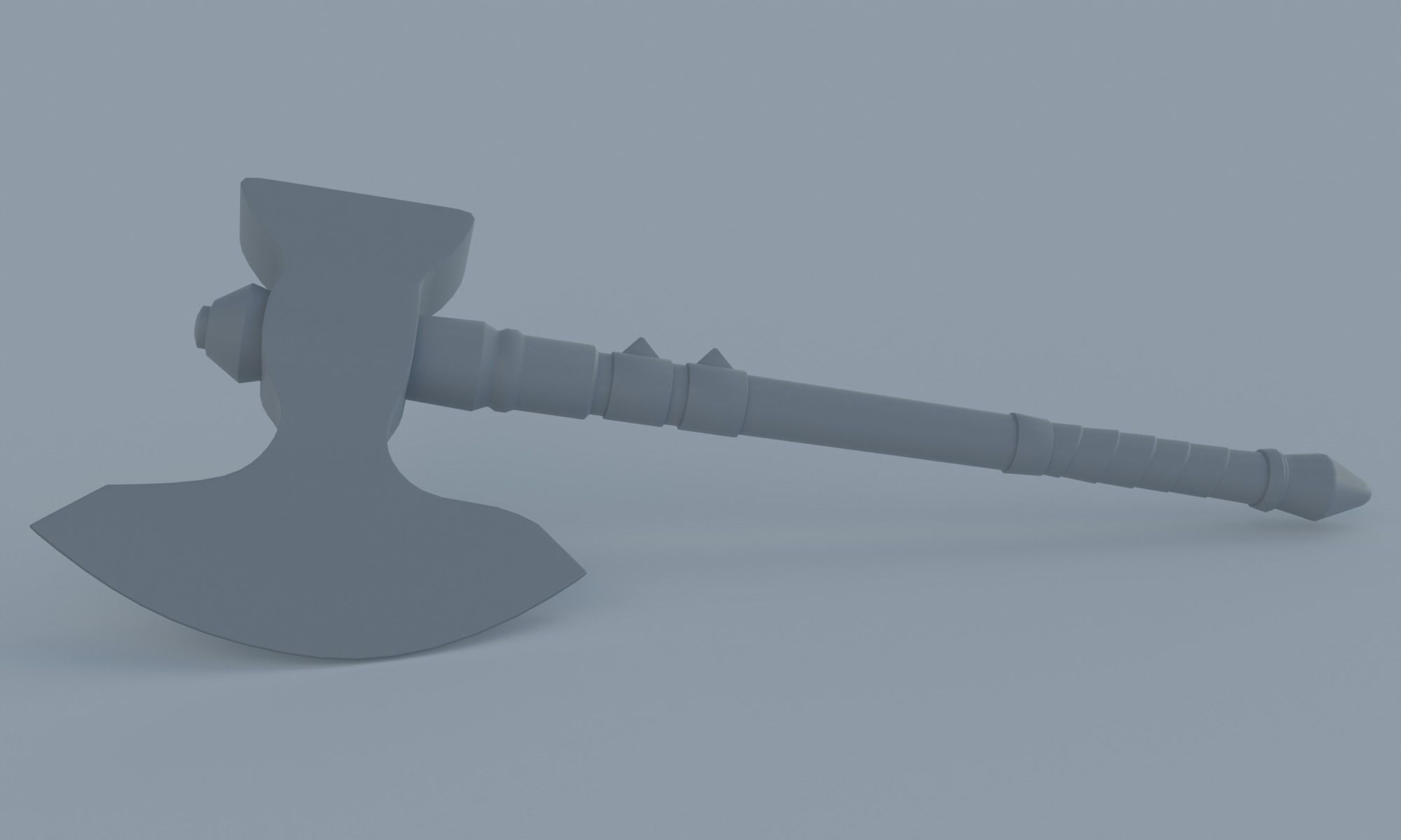 Golden axe hammer battle weapon low poly PBR 3D model Low-poly 3D model_15