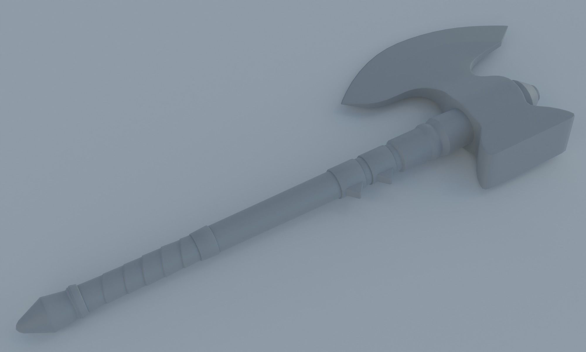 Golden axe hammer battle weapon low poly PBR 3D model Low-poly 3D model_20