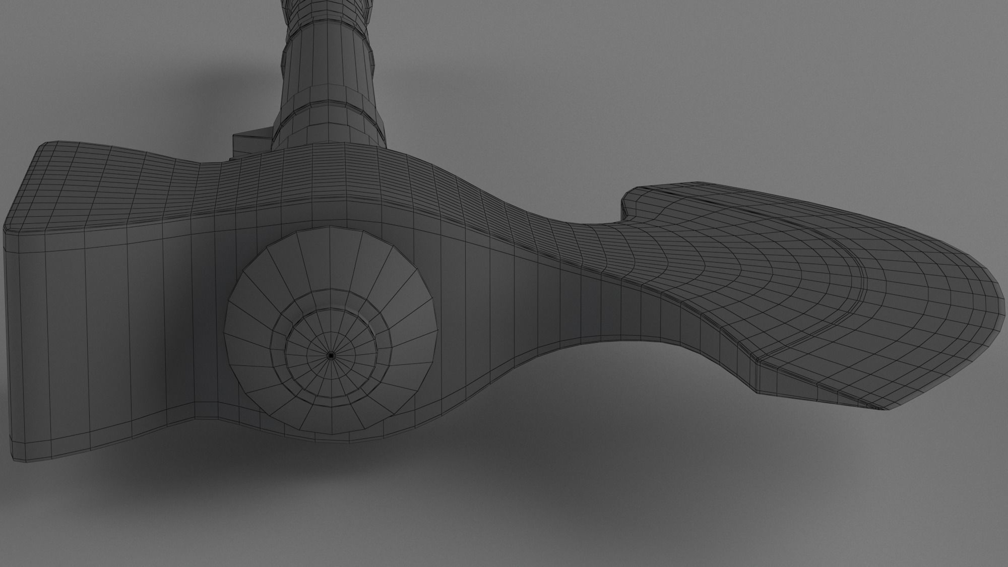 Golden axe hammer battle weapon low poly PBR 3D model Low-poly 3D model_23