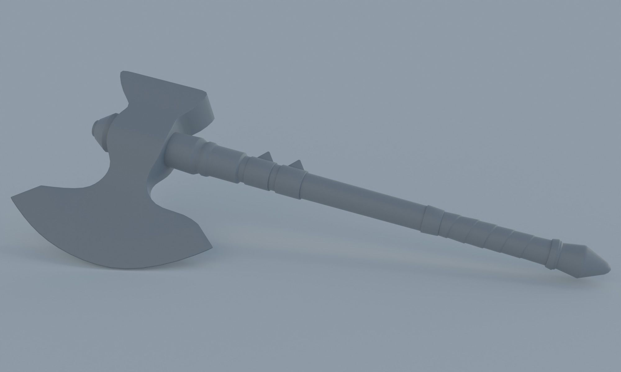 Golden axe hammer battle weapon low poly PBR 3D model Low-poly 3D model_17