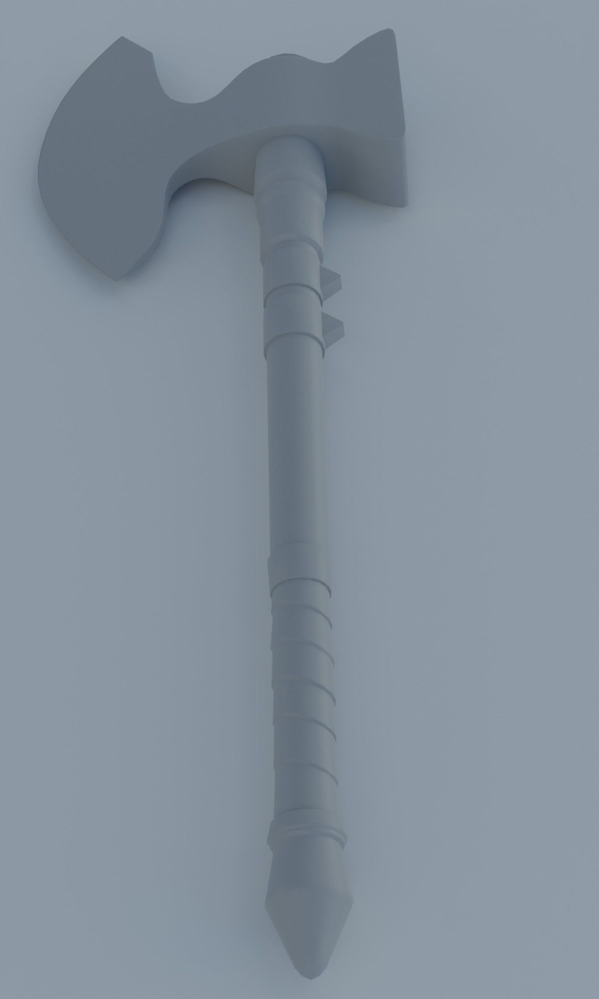Golden axe hammer battle weapon low poly PBR 3D model Low-poly 3D model_19