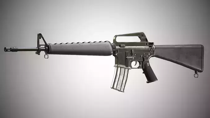 M16A1 ar - rifle Low-poly 3D model