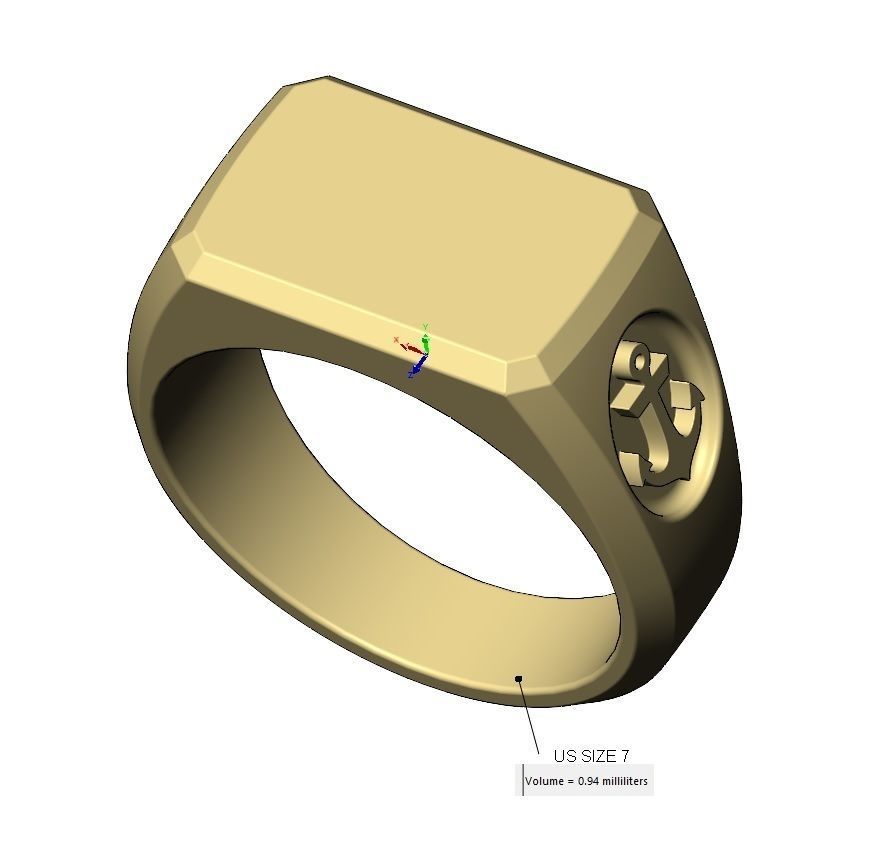 Rectangular Anchor sides signet ring US sizes 7to10 3D print model_14