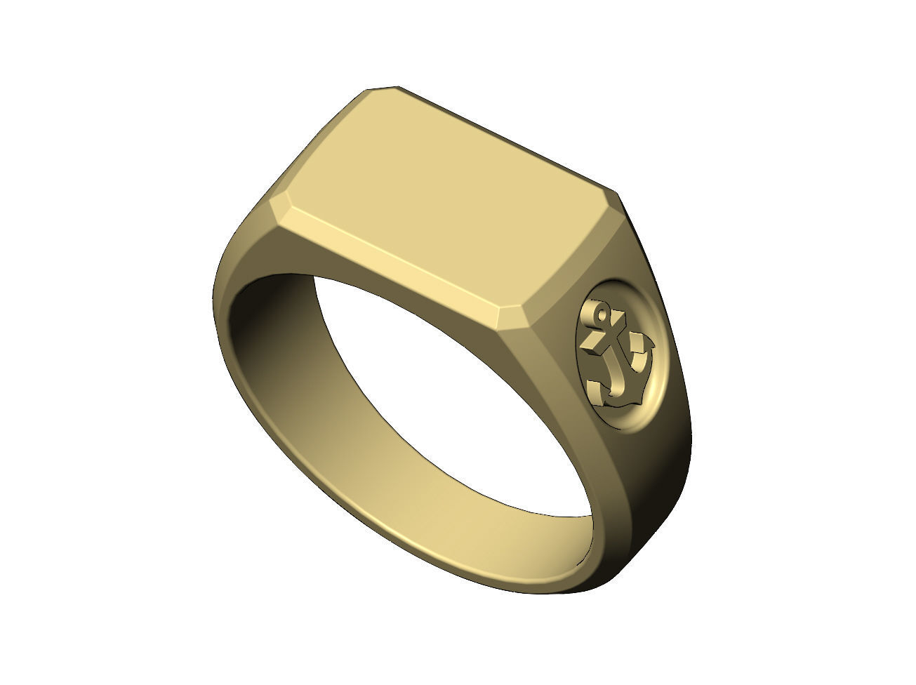 Rectangular Anchor sides signet ring US sizes 7to10 3D print model_5