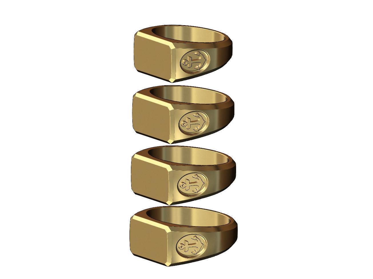 Rectangular Anchor sides signet ring US sizes 7to10 3D print model_3