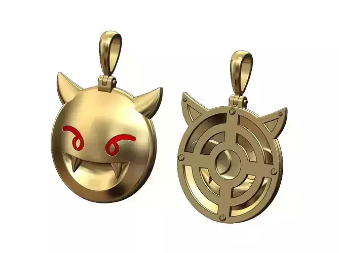 Evil emoji pendant with bail