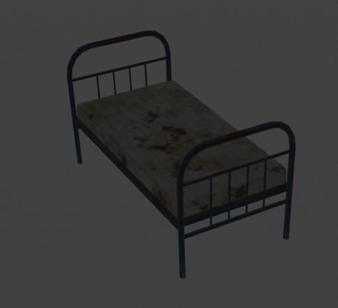 old creepy bed 3D model_4
