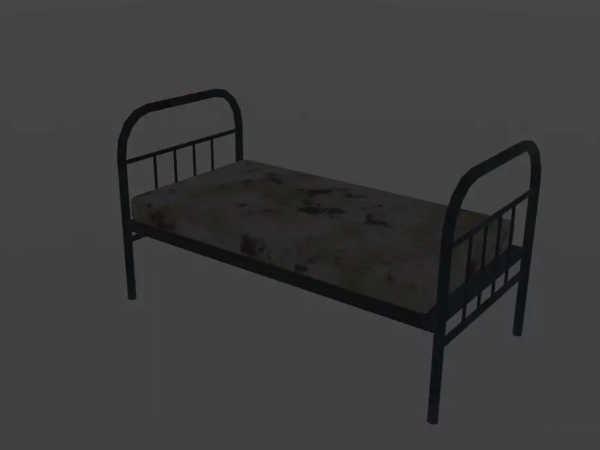 old creepy bed 3D model_0