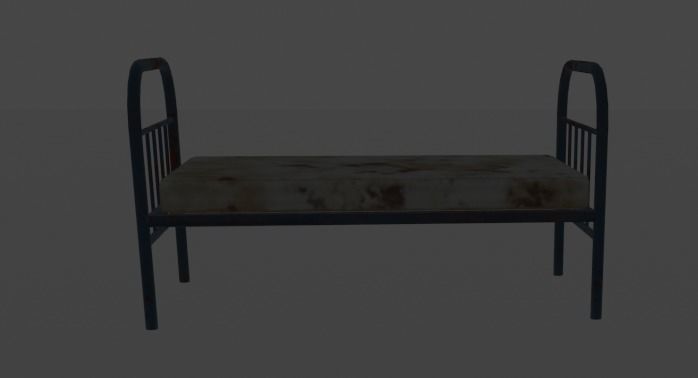old creepy bed 3D model_3