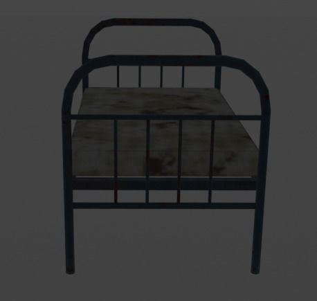 old creepy bed 3D model_2