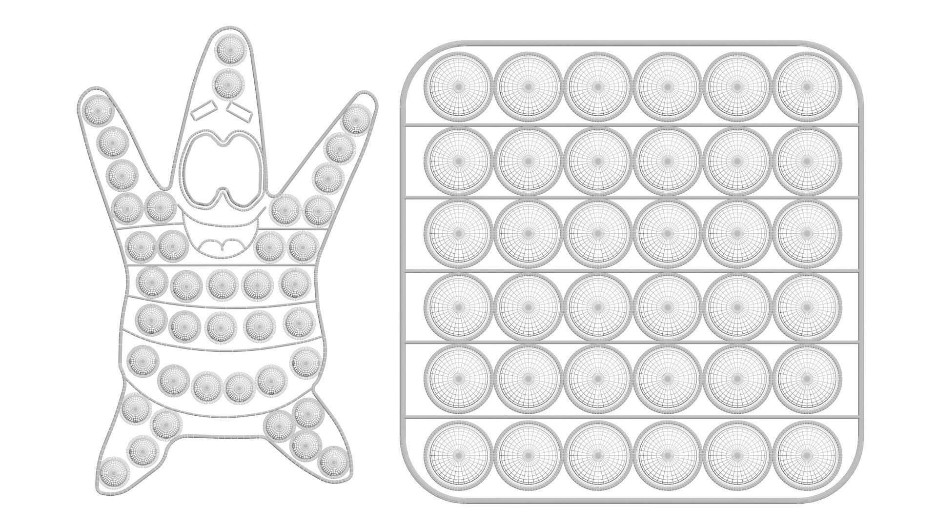 Spongebob and Patrick Pop It Fidget Toys Set 3D model_23